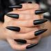 24pcs Extra Long Matte Black False Nails - Full Coverage Reusable & Long Lasting - International Shipping Available - Buy Online on SooperMarket.com