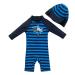 upandfast Baby Boy Swimwear Infant One Piece Zip Swimsuit UPF 50+ Sun Protection Toddler Bathing Suit with Sun Hat 2-3 Years Navy