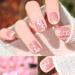 Cherry Blossom Flower Press on Nails - Short Pink Square Fake Nails with Nail Glue | French Acrylic Full Cover False Nails for Women & Girls - 24PCS - Buy Online on SooperMarket.com