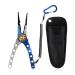 SOUFORCE Spring Bearing Fishing Pliers, Multi Functional Fishing Pliers with Sheath & Anti-Lost Rope, Saltwater Resistant Fishing Gear Hook Remover/Fishing Line Cutter/Lead Sinker Crimp/Ring Split