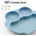 BPA-Free Silicone Baby Suction Plate for Toddlers - Dishwasher & Microwave Safe - Blue - Buy Online on SooperMarket.com
