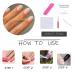MISUD Short Oval Press on Nails - Glossy Blue French Tip Acrylic Nails - 24 pcs Round Artificial Summer False Nails - Buy Online on SooperMarket.com