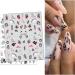 Retro Flower Nail Art Stickers - 12 Sheets Self-Adhesive Decals for DIY Nail Design - Vintage Floral Vine Letters in Black and White - Nail Supplies for Women - Buy Online on SooperMarket.com