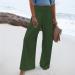 Gufesf Women's Cotton Linen Palazzo Pants - Wide Leg Summer Trousers with Pockets, B2-green Large - Buy Online on SooperMarket.com