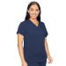 Med Couture Touch Women's V-Neck Shirttail Top Medium Navy