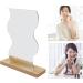 Delicate Irregular Acrylic Makeup Mirror Aesthetic Desktop Mirror with Durable Wooden Base for Men Women Portable Lightweight Cosmetic Mirror for Home Bathroom Travel - Buy Online on SooperMarket.com