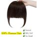 Silk-co One Piece Hair Bangs Fringe Hair Extensions Clip in Human Hair Extension #02 Dark Brown Straight Flat with Temple - Buy Online on SooperMarket.com