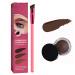4D Hair Stroke Brow Stamp Brush Set Eyebrow Hair Stroke Brush with Mini Eyebrow Cream  Multifunction Ultra-thin Angled Realistic Eyebrow Brush Kit(Dark Brown)