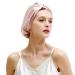 ZIMASILK 22 Momme 100% Mulberry Silk Sleep Cap for Women Hair Care Natural Silk Hair Wrap for Sleeping Silk Bonnet with Elastic Stay On Head Classic Pleated(1Pc Light Plum/Pink) One Size Light Plum