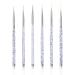 Sibba Water Activated Eyeliner Brush Applicators Eye Makeup Angled Fine Point Plastic Wands Halloween Cosmetic Tool Small Palette Liner Micro Thin Eyebrow Set Nail Art Painting Pen (6 Pcs Transparent) 6 Pieces Transparent