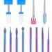 Drill Bits for Nails, Flasoo 12Pcs Nail Drill Bit Set Cuticle Bit for Acrylic Nail Gel Nail, Fine Grits Efile Bits for Electric Manicure Machine Home Salon Use