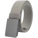 LionVII Casual Mens Belt, Elastic Work Belt with Metal Buckle Adjustable Web Waist Strap, Easy Trim to Fit 27- 46" Waist Gray