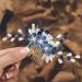 IYOU Flower Wedding Hair Combs Blue Pearl Bridal Headpiece Floral Leaf Hair Piece Bride Bridesmaid Hair Accessories for Women