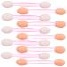 BELLIFFY 100pcs Eye Shadow Stick Girl Eyeshadow Makeup Brush Dual Side Eyeshadow Brushes Pink Rubber Cotton 6.20X0.50X0.50CM Pink