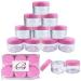 Beauticom 30 Pieces 30 Gram 30 ML (1 Ounce) Clear Empty Refillable Round Jars with Pink Screw Cap Lid for DIY Homemade Lip Balm Hand Butter Beard Wax Creams Lotions - BPA Free