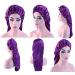 Shop Ladaypoa Long Satin Hair Hood - 2 Piece Silky Sleeping Cap for Curly Hair Protection | Extra Big Size Black & Purple - Buy Online on SooperMarket.com