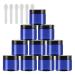 Tianzd 12 pieces small 50 ml blue plastic empty cream can with black lid 50 g empty socket screw box sheet metal boxes cosmetic tap 6 pieces spatula blue 50ml