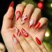 Vatocu Christmas False Nails - Short Red Press on Nails with Snowflakes, Elk, and Snowman Design - 24pcs Set for Women and Girls - Buy Online on SooperMarket.com