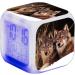 Nicole Knupfer Wolf Alarm Clock for Kids - LED Night Light Square Bedside Clock - Illuminated LCD Wake Up Alarm Gift #10 - Buy Online on SooperMarket.com
