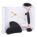 ZEEBA Face Roller and Gua Sha Set : Natural Jade Face Roller Facial Roller Massager Beauty Skin Care Tools for Face Neck Eye Body Muscle Relaxing and Anti Wrinkles(Black)