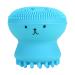 Face Cleansing Brush  Silicone Handheld Facial Scrubber Exfoliating Grease Removal Massage Jellyfish Octopus Shaped Face Wash Brush for Women Deep Pore Cleansing(Blue)