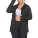 IN'VOLAND Women's Plus Size Running Jacket - Lightweight Full Zip Hoodie with Pockets in Black - Size 22 - Buy Online on SooperMarket.com