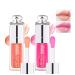 Aaiffey 2 Colors Hydrating Plumping Lip Glow Oil Moisturizing Lip Oil Gloss Transparent Glossy Lip Gloss Primer Lip Tint for Lip Care and Dry Lip (001+007)