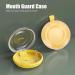 Orthodontic Retainer Case with Cleaning Brush - Yellow Mouthpiece Holder for Adults & Kids - Perfect for School Travel & Home - 8cm Diameter - Buy Online on SooperMarket.com