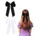 Pack of 2 Hair Bows Hair Clips with Bow Bow Hair for Girls Women (Black White)