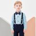 Volunboy Baby Boys 4PCS Gentleman Suit Set | Formal Bow Tie Shirts + Suspenders Pants | 5-6 Years | Pure Green - Buy Online on SooperMarket.com