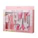 TEEROVA Baby Grooming Kit 10pcs Newborn Nursery Health care Set Baby Nail Clipper File Scissor Tweezer Thermometer Brush Comb (Pink)