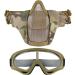 Fansport Airsoft Mask Tactical Goggles Set - Yellow | Half Face Mesh Mask with Foldable Steel Mesh & Goggles for Hunting, Shooting, Paintball - Buy Online on SooperMarket.com
