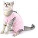 Ranphy Cat Recovery Suit for Abdominal Wounds or Skin Diseases Soft Cotton Surgical Recovery Shirt Breathable E-Collar Alternative After Surgery Home Indoor Anti Licking Clothes Pink M M(Chest:34cm Back:25cm Neck:24cm) pink - Buy Online on SooperMarket.com