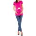 HAPPY MAMA Women's Maternity Baby in Pocket Print T-Shirt Top Tee Shirt - Fuchsia (Size 18-20) - 501p - Buy Online on SooperMarket.com