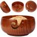 Handmade Wooden Yarn Bowl 6x3 - Knitting and Crochet Supplies - Yarn Storage Holder with Holes - Buy Online on SooperMarket.com