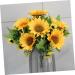 Zerodeko 2pcs 4 Artificial Sunflower Bouquet Simulation Flower Premium Material Yellow Sunflowers Decor Silk Sunflowers Artificial Flower Bouquet Fake Sunflower Props - Buy Online on SooperMarket.com