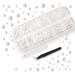 Pearls for Crafts  YAEISM 2000PCS Flatback Pearls Rhinestone Multi Size Pearls for Nails with Pickup Pencil and Tweezer for Nail Art and DIY Decoration (White AB)