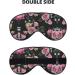 Shop Black Background Rose Soft Sleep Eye Mask | Breathable Eye Patch for Women | Ideal for Travel & Relaxation - Buy Online on SooperMarket.com