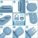 Vicloon Baby Weaning Set - 4 Pcs Silicone Feeding Set | BPA Free Suction Plate, Bib, Spoon, and Fork | Toddlers and Kids Plates | Blue Bear Sucker | Gift for Kids - Buy Online on SooperMarket.com