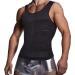 KOCLES Mens Compression Tank Top Slimming Body Shaper Vest Shirts Abs Slim Gym Black Medium