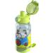 HABA 304486-drinking bottle tractor 400ml children's drinking bottle with a tractor motif in green for kindergarten or school BPA free plastic dishwasher-safe light green