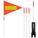 GREVOSEA 1 piece of reflective bicycle flag 4 ft pennant reflecting bike safety flags with 5 pieces rod bicycle flag high visibility bike flag for children outdoors