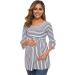 Love2Mi Maternity Blouse - A Line Pregnancy Shirt - 3/4 Bell-Sleeve - White Black Stripe - Buy Online on SooperMarket.com