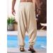 Runcati Men's Cotton Harem Pants - Baggy Hippie Casual Linen Yoga Pants for Beach - Low Crotch Trousers in Brown M - Buy Online on SooperMarket.com