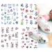 Floral and Butterfly Nail Art Stickers - Watercolor Decals for Women's DIY Manicure - 12PCS - Buy Online on SooperMarket.com