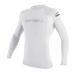 O'Neill Men's Basic Skins UPF 50+ Long Sleeve Rash Guard, White, S