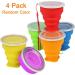 4 Pack Silicone Collapsible Travel Cup Set with Lid - Reusable & Expandable Drinking Mug for Camping and Hiking - Buy Online on SooperMarket.com