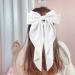 White Hair Bow Hair Bow French Soft Ribbonsatin Satin Hair Bow Simple Large Hair Bow with Long Silky Satin Tail Large Bows 90's Accessories for Party Women Girls - Buy Online on SooperMarket.com