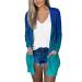 Long Shirt Outerwear Top Thin Warm Knitted Coat Women's Blouse V-Neck Shirt Tunic Long Women's Tunic Women's Shirt Casual Checked Shirt Women's Winter Chunky Knit Jacket H Blue M