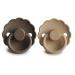 FRIGG Daisy Natural Rubber Baby Pacifier 2-Pack | BPA-Free | Made in Denmark (Croissant/Portobello, 6-18 Months) - Buy Online on SooperMarket.com